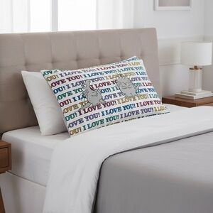 Sandra Boynton VTG Pillowcase I LOVE YOU! Grey Cats Martex 1989